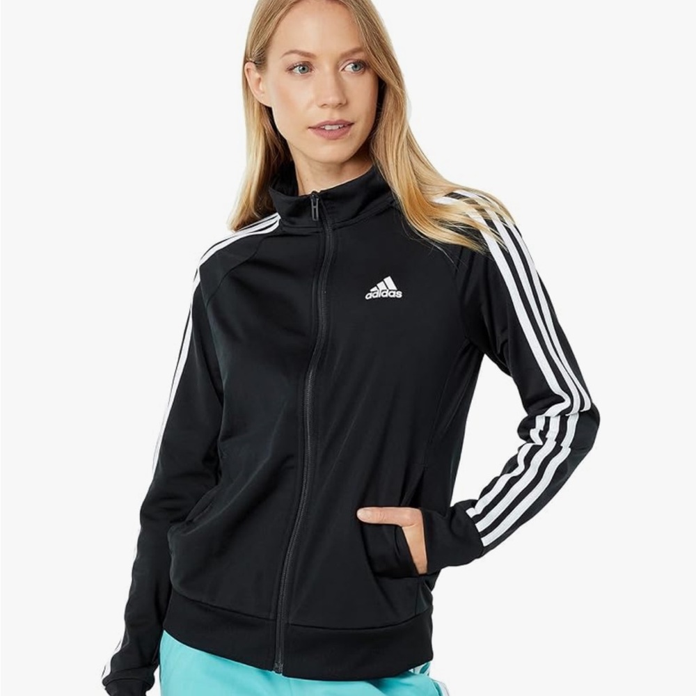Adidas Black Jacket with White Accents